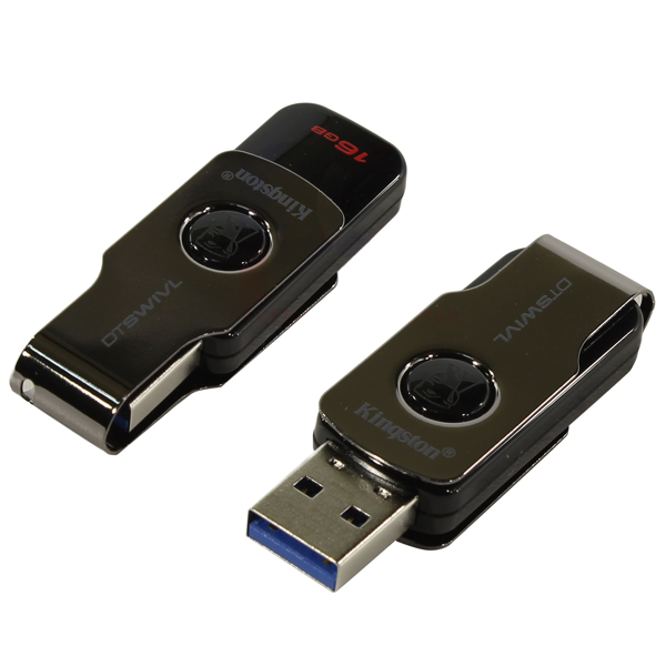 Clé USB Kingston 16GB 3.1 Drive SWIVL noir Original