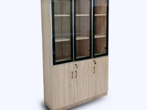 armoir copy 3 Grande Armoire de Rangement en Bois avec 3 Portes Vitrées pour bureau ou salon