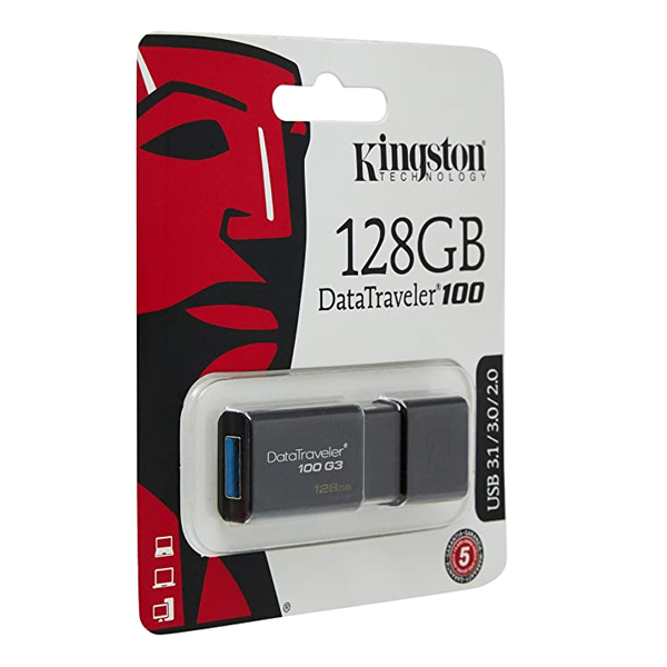 Clé USB 128GB Kingston 3.0 noire Original avec capuche