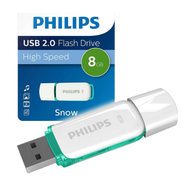 Clé USB 8 GB Philips 2.0 Snow blanche FM008D70B
