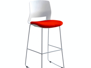 claise-blanche-rouge Tabouret de bar Lorell Arctic Series – Assise rouge / Structure blanche