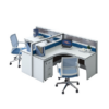 Bureau Open Space Moderne Cameroun | Poste de Travail 4 Places avec Cloisons